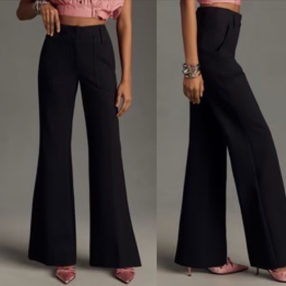 Anthropologie Maeve the Naomi Ponte Wide-Leg Flare Pants